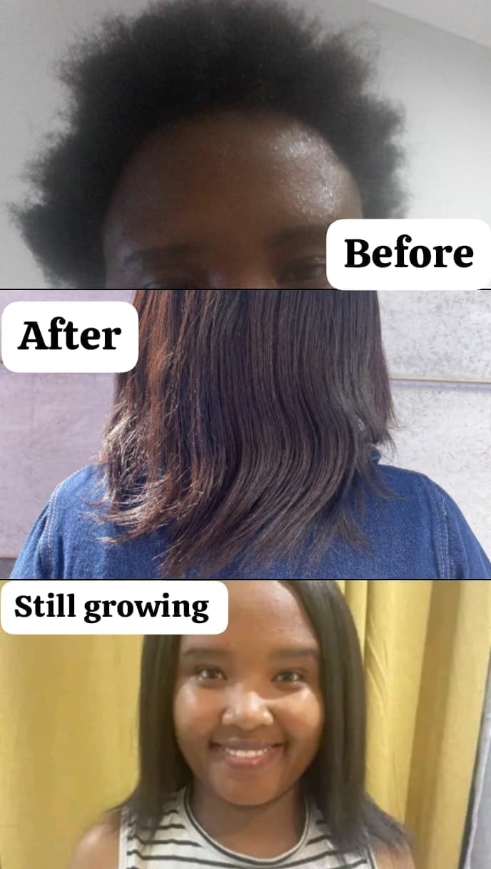 Customer-submitted before-and-after hair journey 5